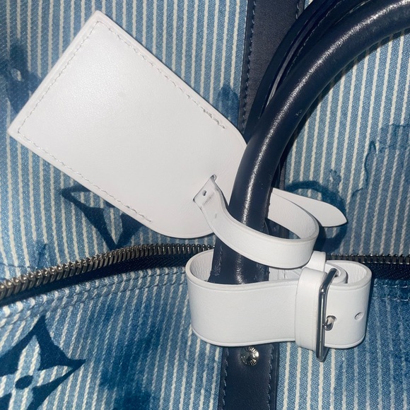 Louis Vuitton Limited Edition Denim Bandolier Keepall 50 hickory watercolor line - Picture 7 of 12